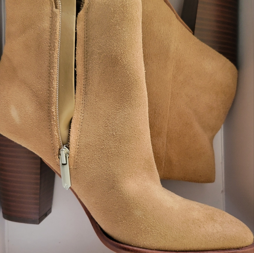 Sam Edelman Tan Heeled Boots with Suede Finish